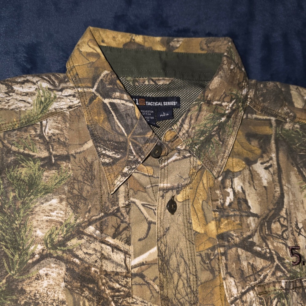 5.11 Tactical Mens Realtree Camo Button Up Shirt Long Sleeve Hunting Large Reg